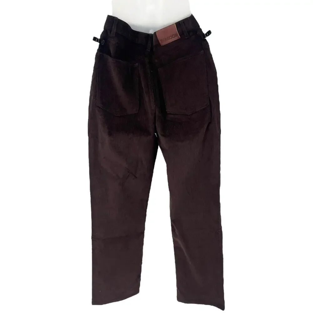 THAKOON High Rise Corduroy Pant Chocolate Brown Cotton Blend Stretch Size 8 NEW - Picture 8 of 15